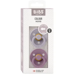 BIBS                    Tétines Colour 2 Pack Caoutchouc naturel    Fossil Grey/Mauve            0-6 mois