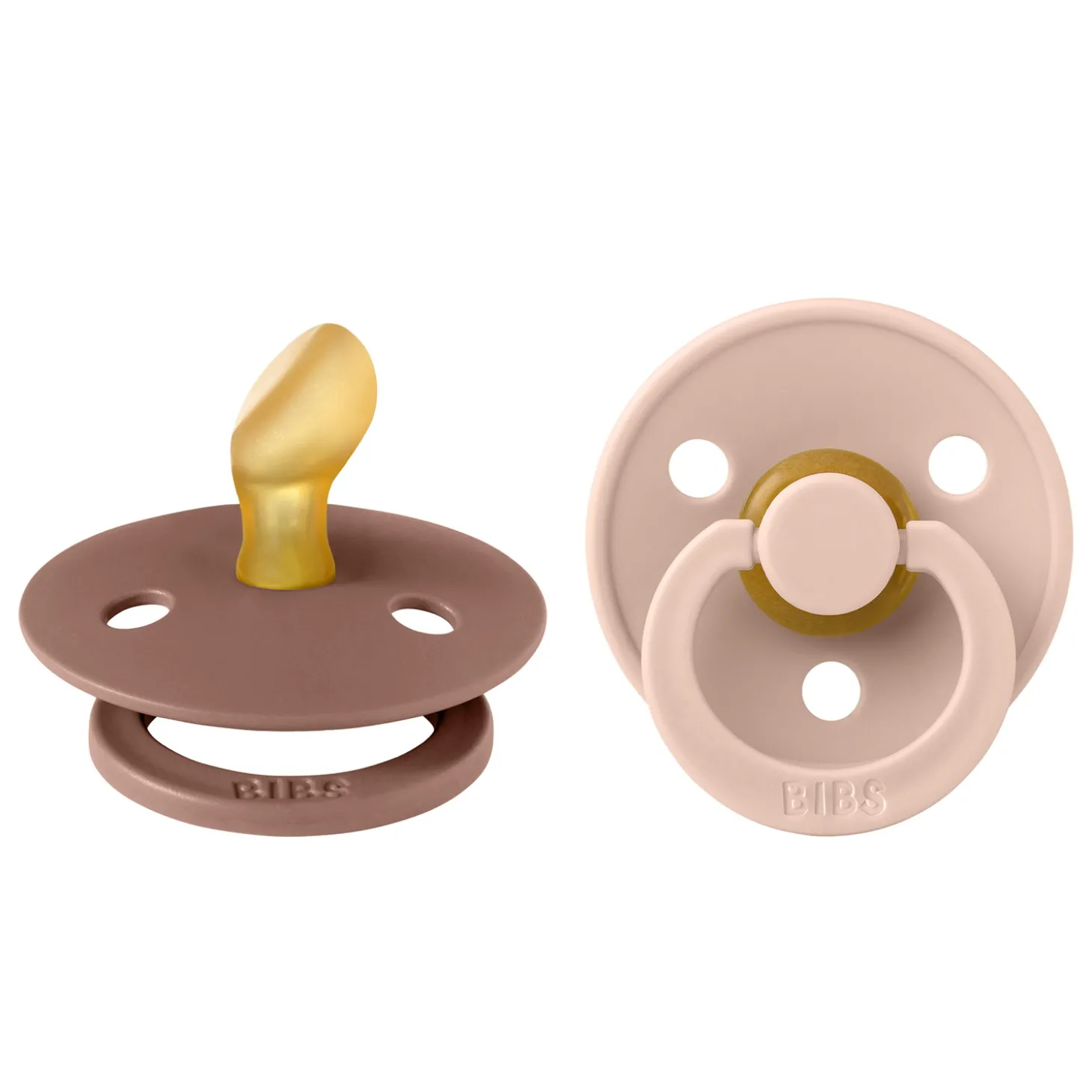 BIBS Tétines Colour 2 Pack Caoutchouc naturel Blush/Woodchuck
