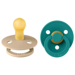 BIBS                    Tétines Colour 2 Pack Caoutchouc naturel    Taupe/Scuba            0-6 mois