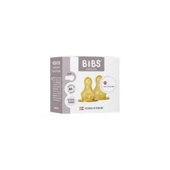 BIBS                    Tétines de Biberon Rond Caoutchouc naturel 2 Pack Débit Moyen    Multicolore            Débit moyen