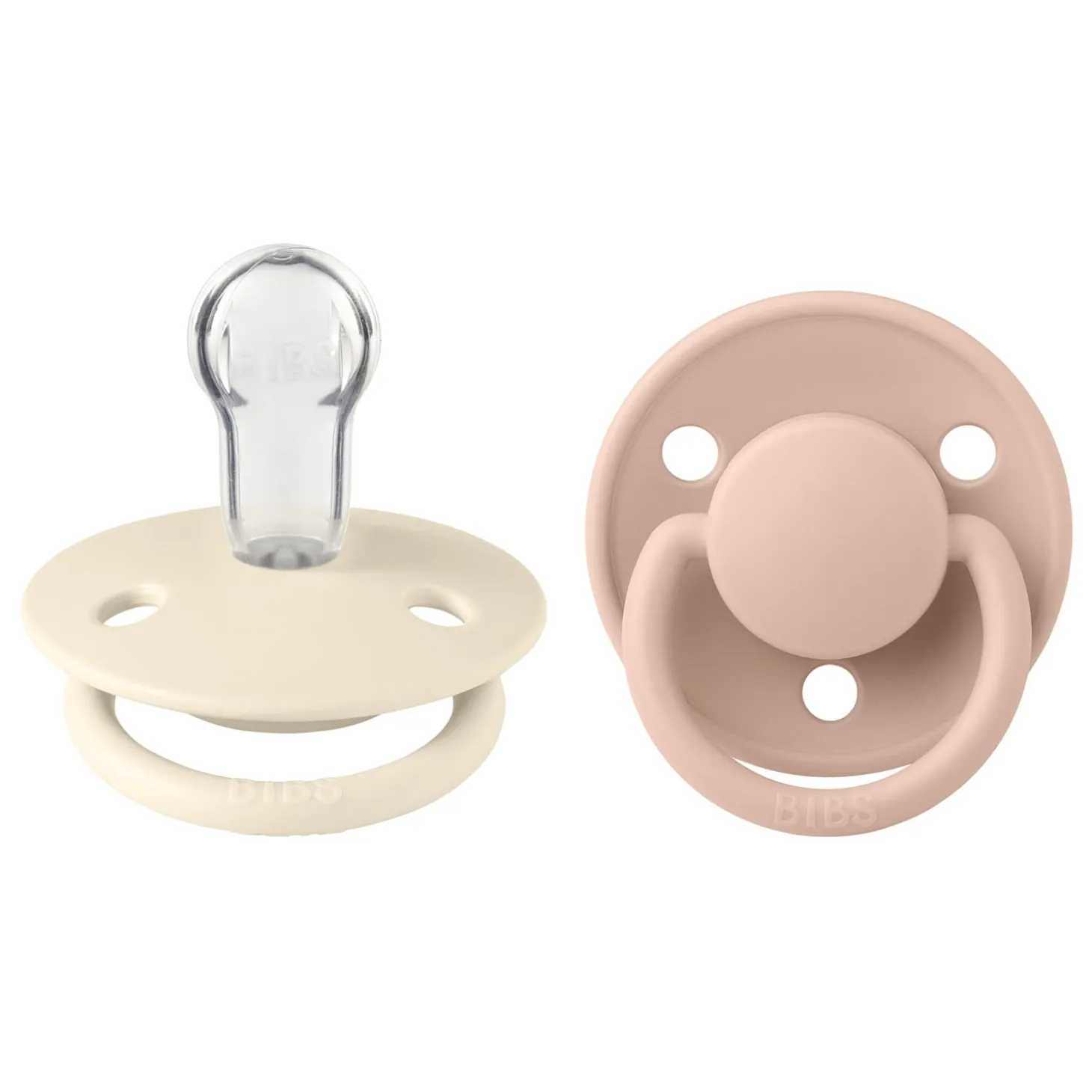 BIBS Tétines De Lux 2 Pack Silicone Ivory/Blush
