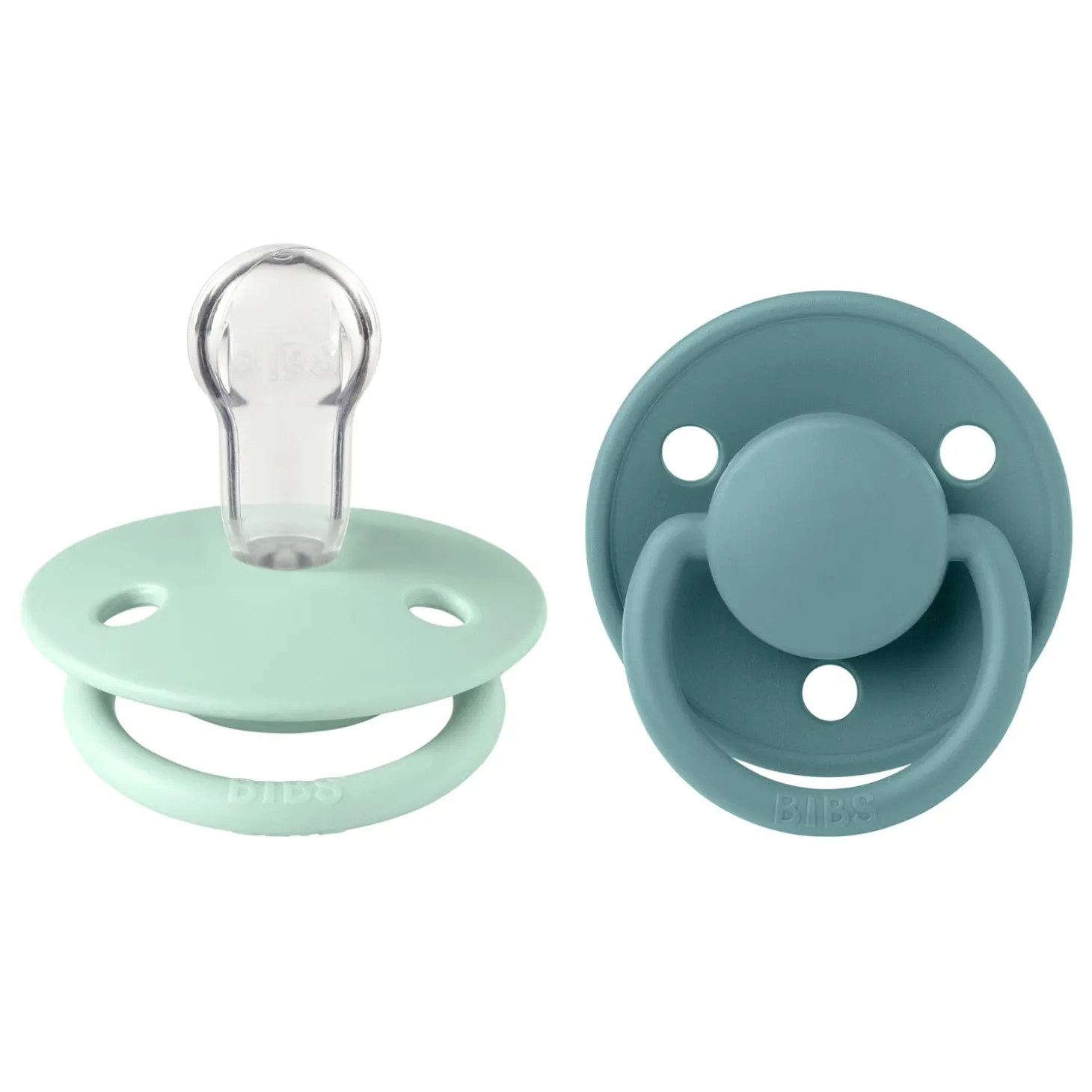 BIBS Tétines De Lux 2 Pack Silicone Nordic Mint/Island Sea