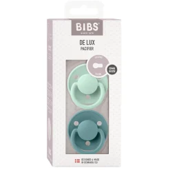 BIBS                    Tétines De Lux 2 Pack Silicone    Nordic Mint/Island Sea