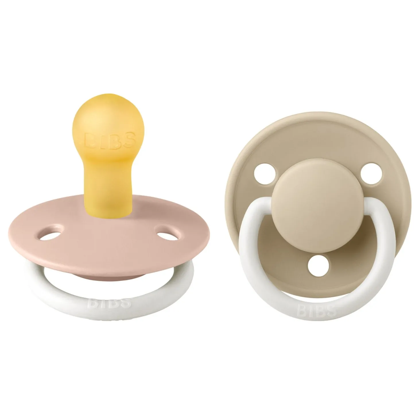 BIBS Tétines De Lux 2 Pack Silicone Blush Glow/Vanilla Glow