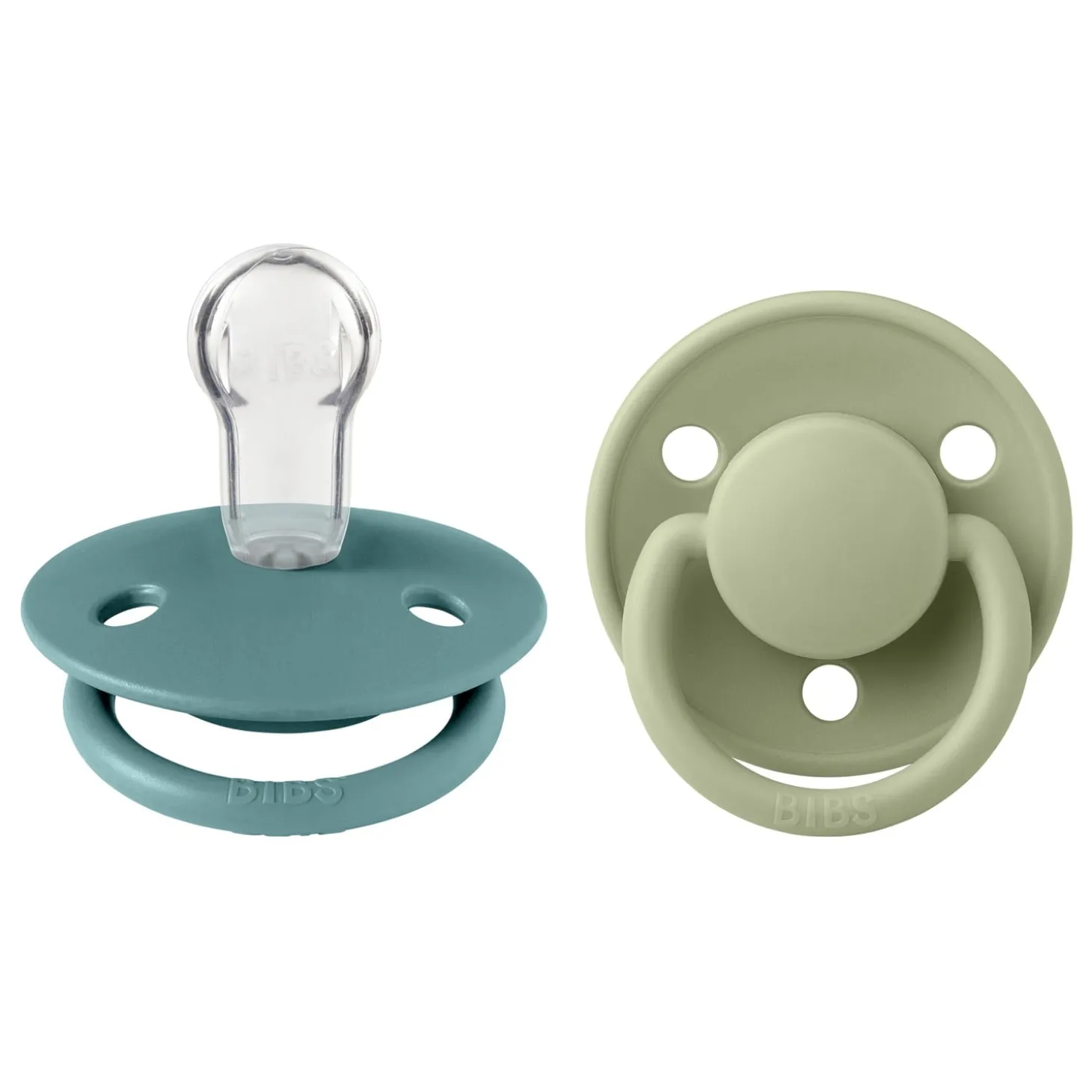 BIBS Tétines De Lux 2 Pack Silicone Island Sea/Sage