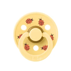 BIBS                    Tétines Studio Colour Ladybug Friends Caoutchouc naturel    Pale Butter            6-18 mois