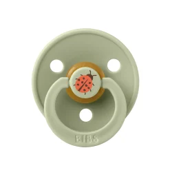 BIBS                    Tétines Studio Colour Ladybug Caoutchouc naturel    Sage            6-18 mois