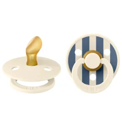 BIBS                    Tétines Studio Colour 2 Pack Caoutchouc naturel Anatomique    Ivory/Steel Blue            0-6 mois