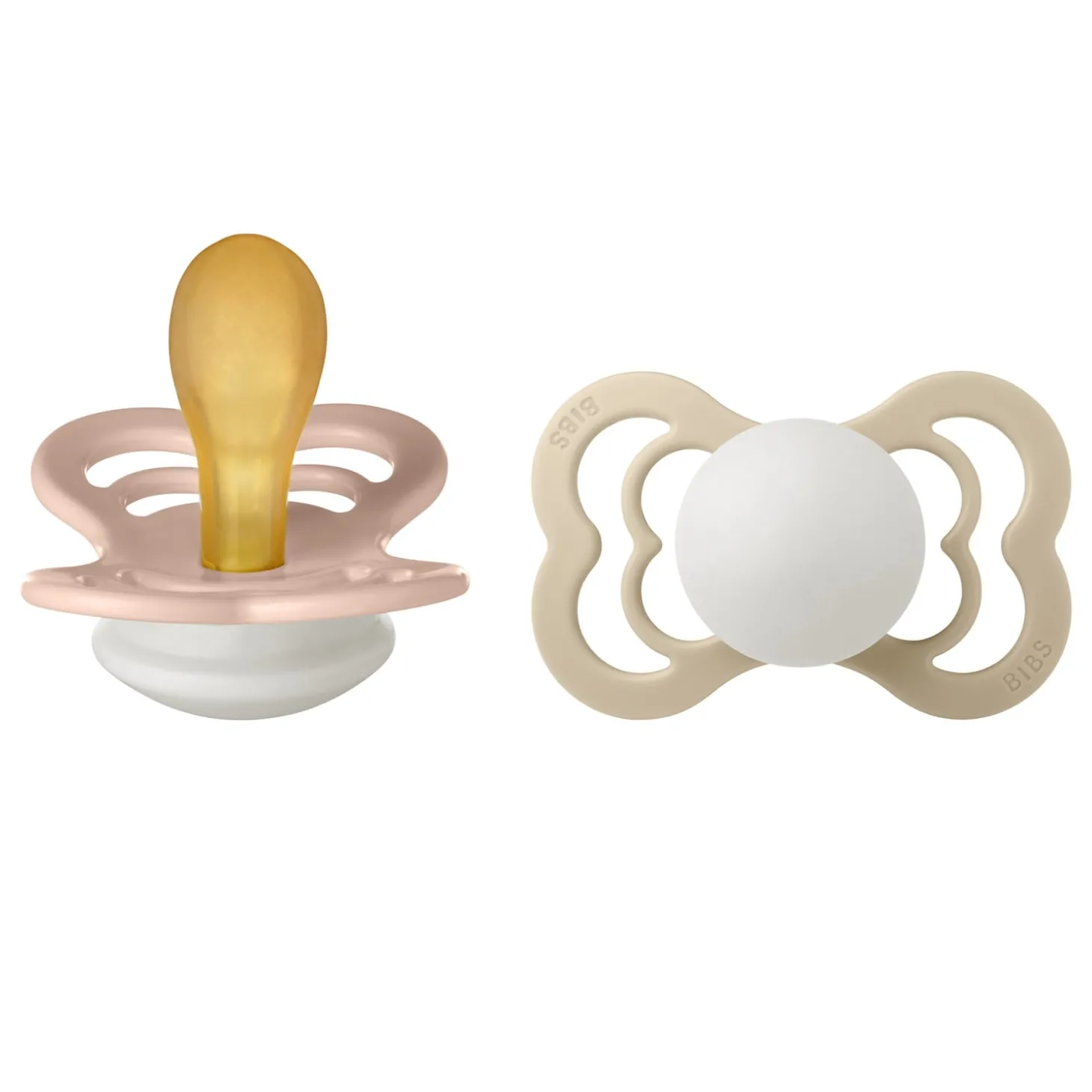 BIBS Tétines Supreme 2 Pack Caoutchouc naturel Blush Glow/Vanilla Glow