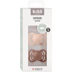 BIBS                    Tétines Supreme 2 Pack Silicone    Woodchuck/Blush