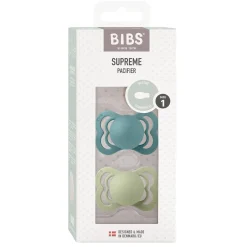 BIBS                    Tétines Supreme 2 Pack Silicone    Island Sea/Sage