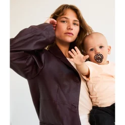 BIBS Tétine Studio Colour 2 Pack Polka Caoutchouc Baby Pink/Mocha Taille 2