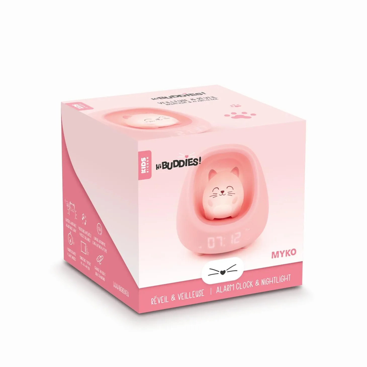 Bigben kids Reveil veilleuse chat Rose