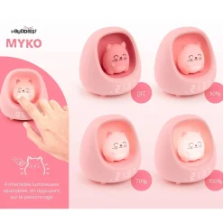 Bigben kids Reveil veilleuse chat Rose