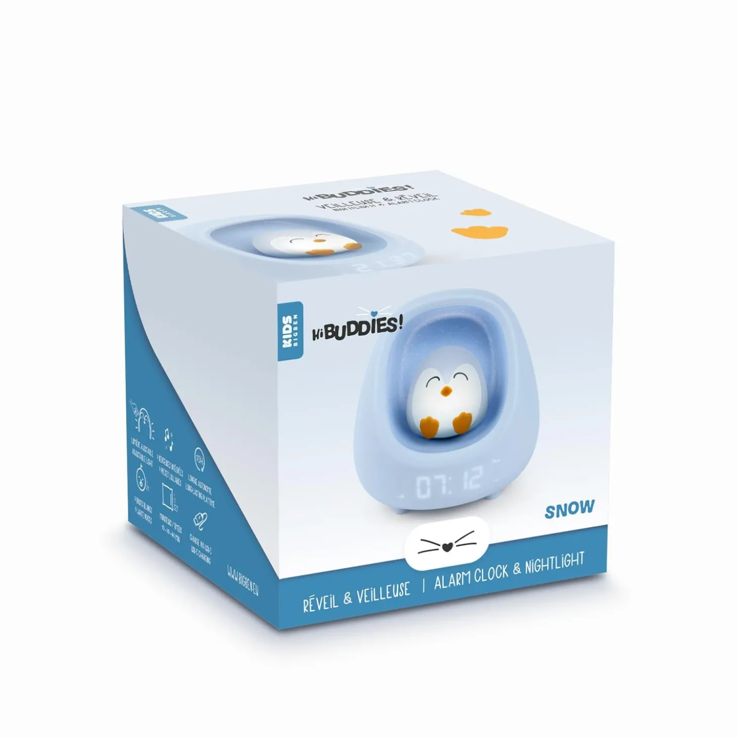 Bigben kids Reveil veilleuse pingouin Bleu