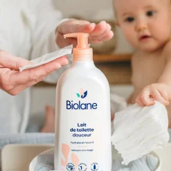 Biolane                    Cotons Pads Bio    Bleu Clair Et Blanc