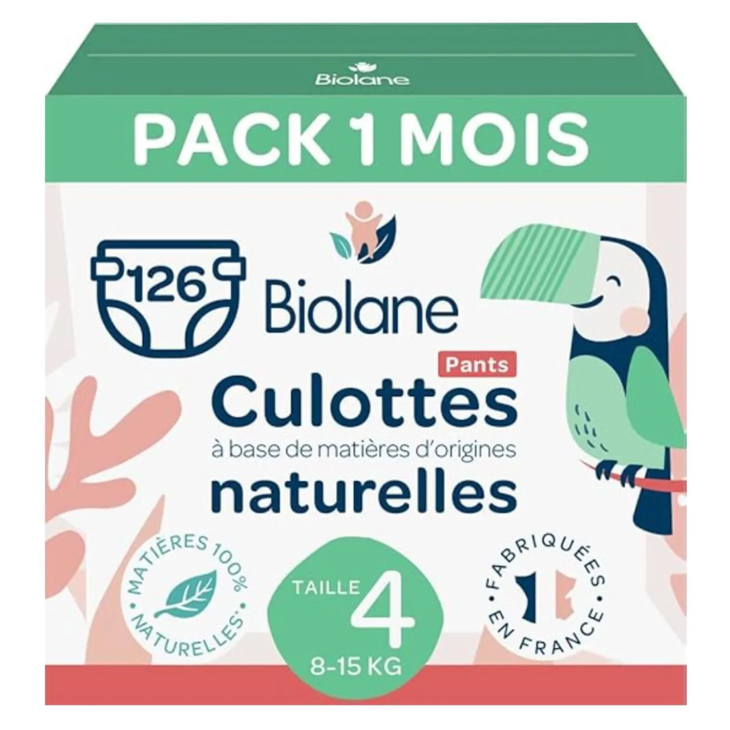 Biolane Couches Culottes Naturelles Pack 1 mois Multicolore