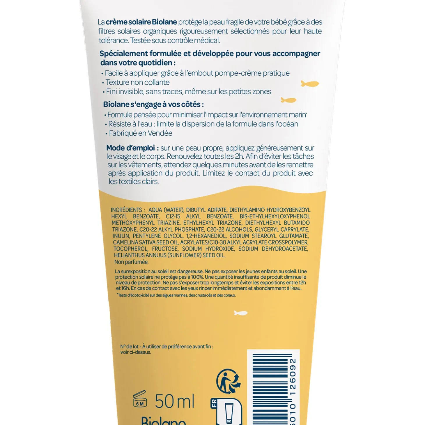 Biolane Crème solaire Jaune 50 ml