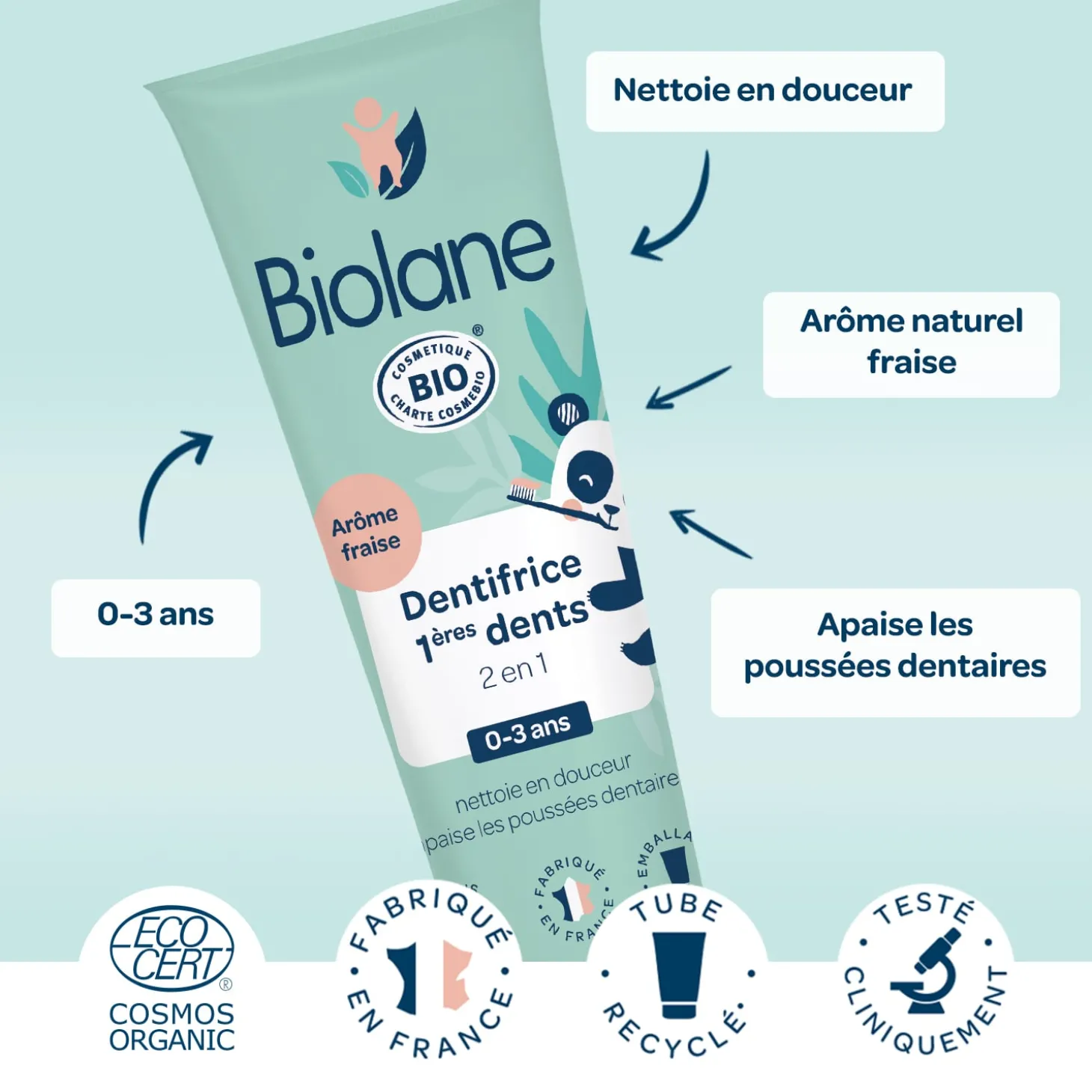 Biolane Dentifrice Bio Vert 50 ml