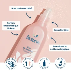 Biolane Eau de toilette fraîcheur Rose 200 ml