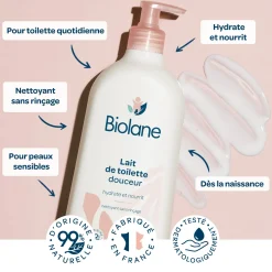 Biolane                    Lait de toilette    Rose Et Blanc            750 ml