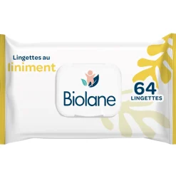 Biolane Lingettes au liniment Jaune Et Blanc