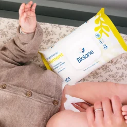 Biolane Lingettes au liniment Jaune Et Blanc