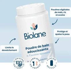 Biolane                    Poudre de bain adoucissante    Bleu Et Blanc