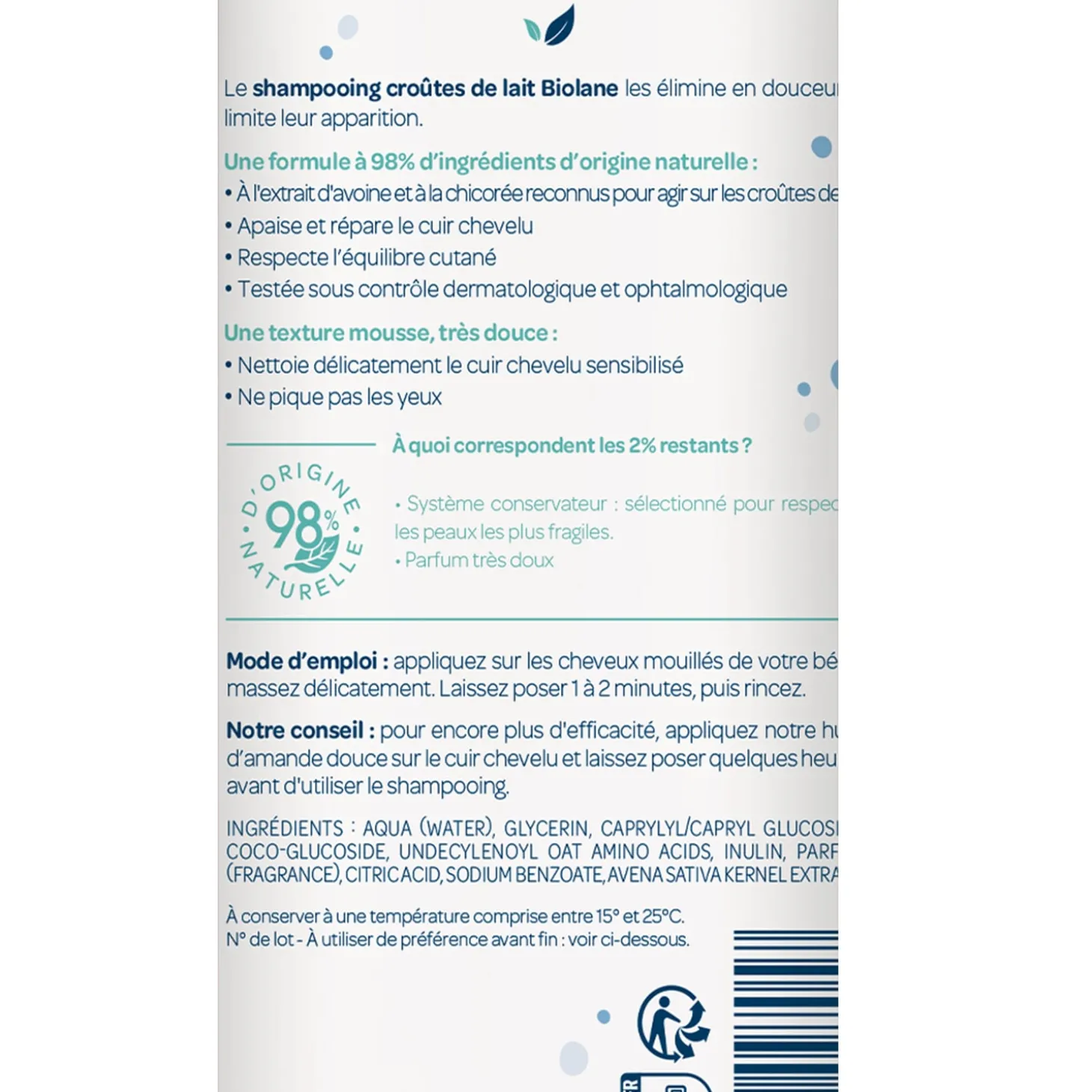 Biolane Shampooing croûtes de lait Multicolore 150 ml