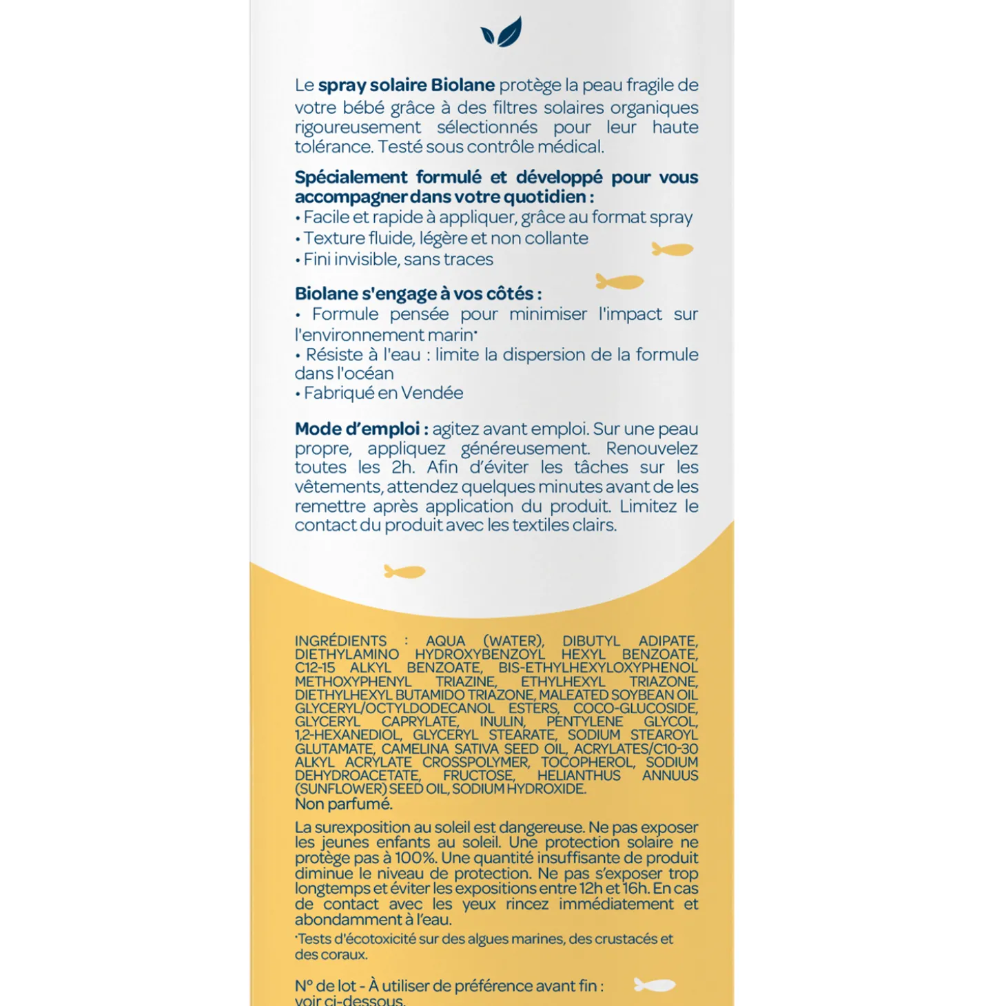 Biolane Spray solaire Jaune 200 ml
