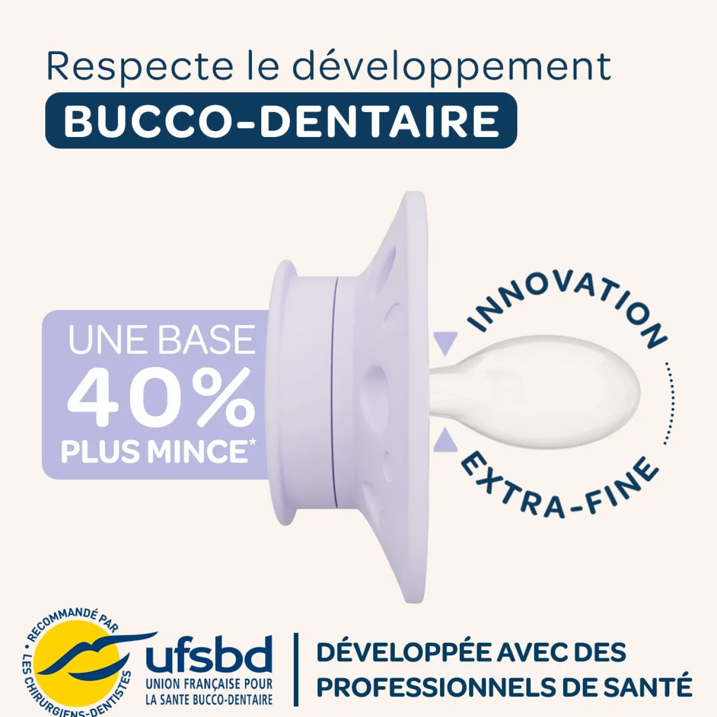 Biolane Sucettes anatomiques Essentielle Lilas Clair Et Foncé 18 mois +