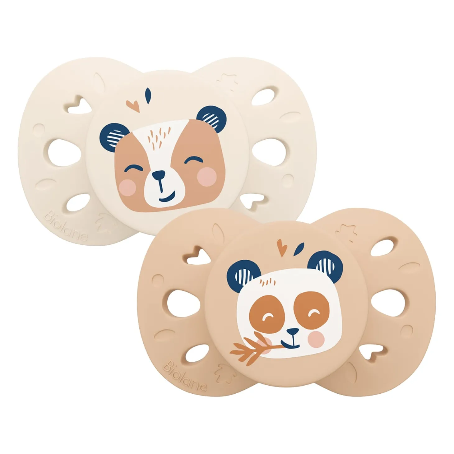 Biolane Sucettes anatomiques Animaux Beige Et Marron 18 mois +