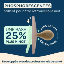 Biolane                    Sucettes rondes Nuit    Rose Et Beige            6 mois +