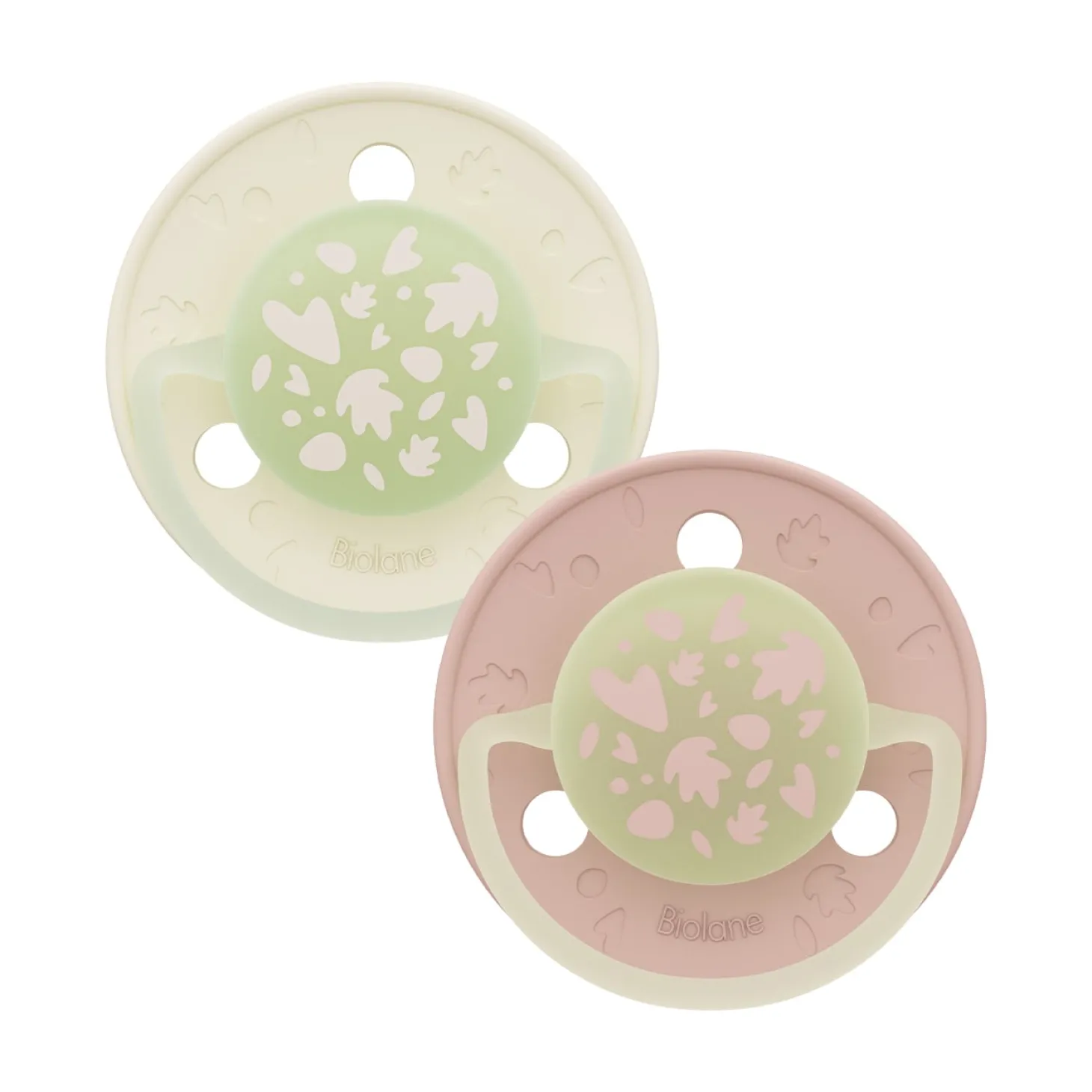 Biolane Sucettes rondes Nuit Rose Et Beige 6 mois +