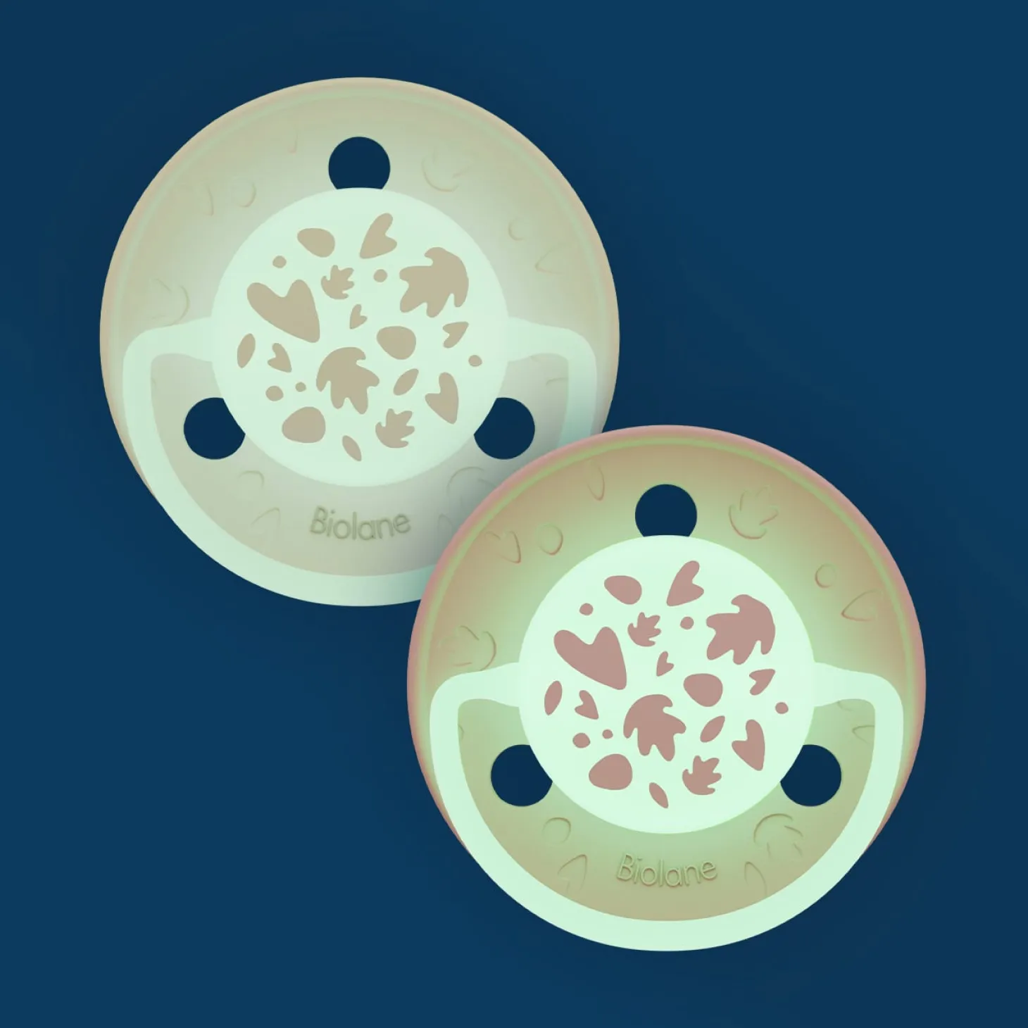 Biolane Sucettes rondes Nuit Rose Et Beige 6 mois +