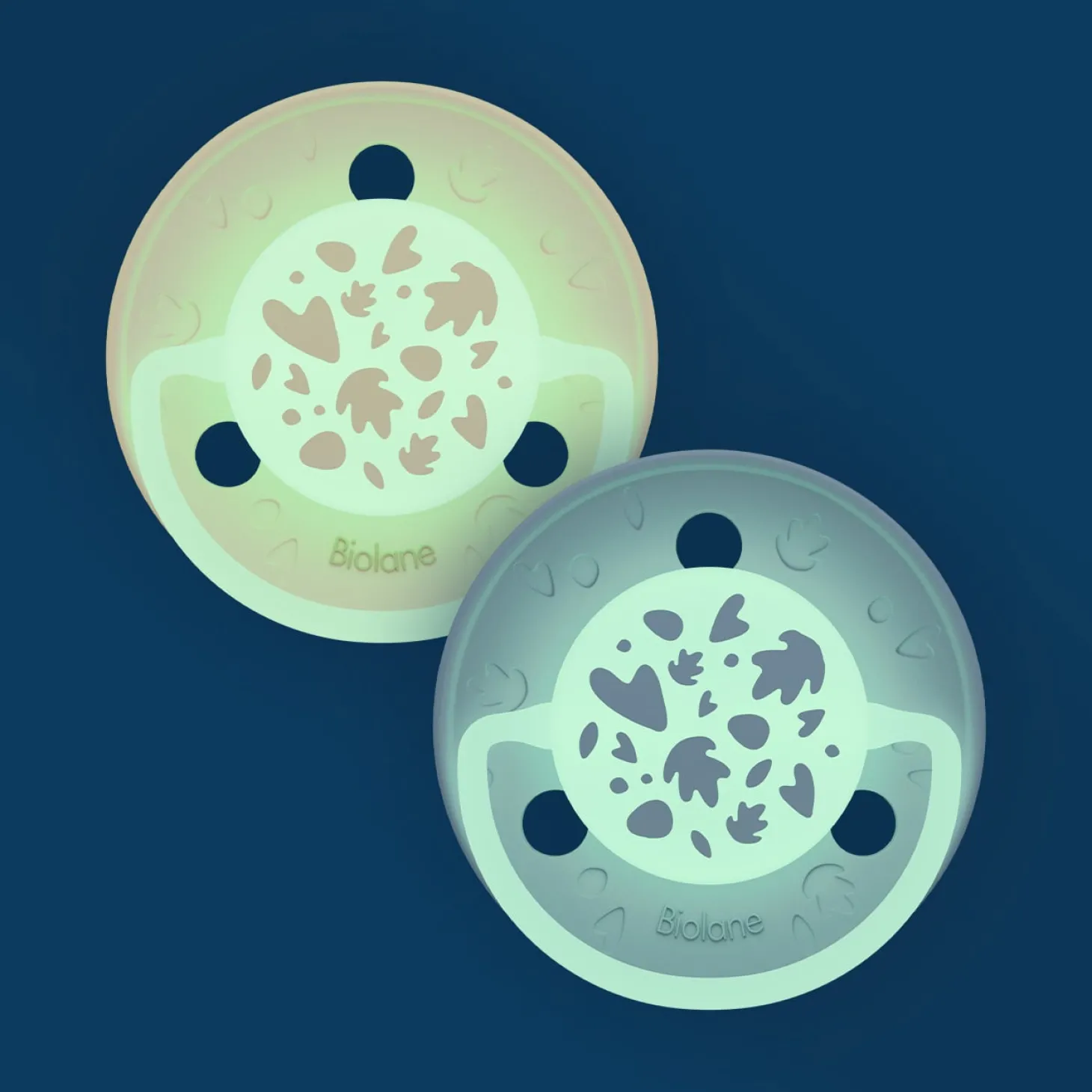 Biolane Sucettes rondes Nuit Bleu Et Beige 6 mois +
