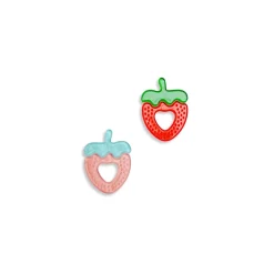 Bo Jungle                    Anneau de dentition à refrigérer Fraise 2 pcs    Rose/Rouge