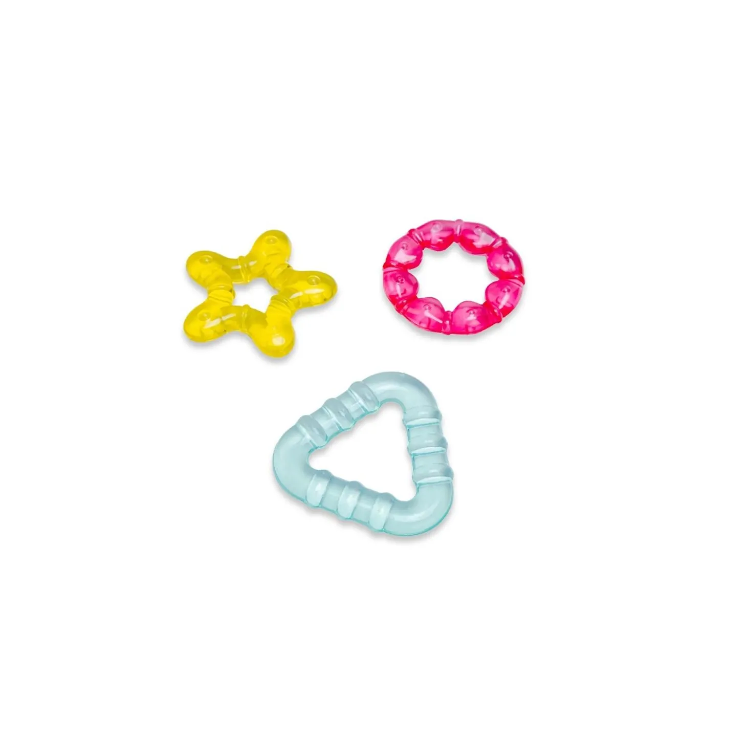 Bo Jungle Anneau de dentition à refrigérer Cool Shapes 3 pcs Bleu-Jaune-Rouge