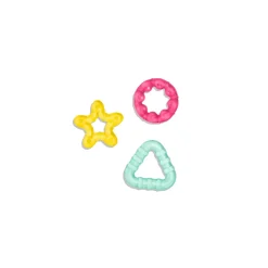 Bo Jungle Anneau de dentition à refrigérer Cool Shapes 3 pcs Bleu-Jaune-Rouge