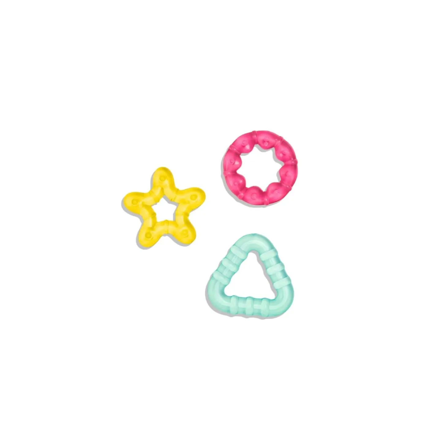 Bo Jungle Anneau de dentition à refrigérer Cool Shapes 3 pcs Bleu-Jaune-Rouge
