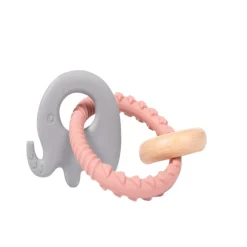 Bo Jungle Anneaux hochet Elephant Rose
