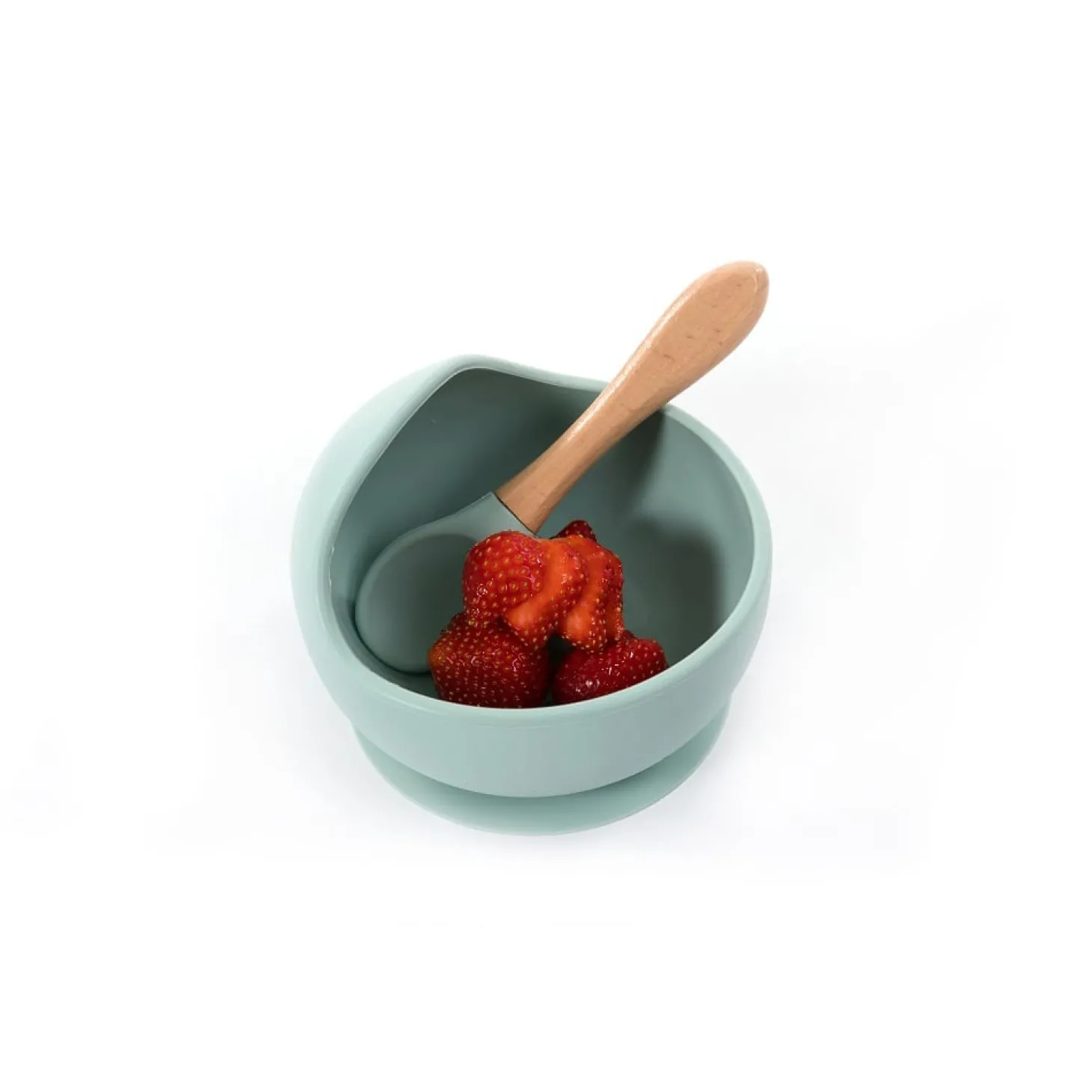 Bo Jungle B-Assiette ventouse silicone & cuillère Bleu