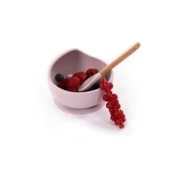 Bo Jungle                    B-Assiette ventouse silicone & cuillère    Rose