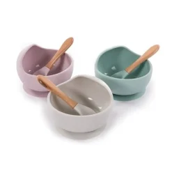 Bo Jungle                    B-Assiette ventouse silicone & cuillère    Rose