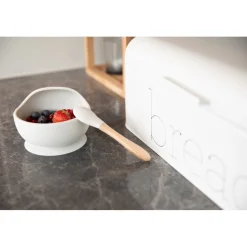 Bo Jungle                    B-Assiette ventouse silicone & cuillère    Gris