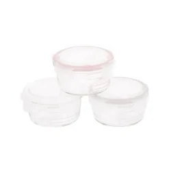 Bo Jungle B-Bols de conservation en verre x3 Blanc Gris Rose 280 ml