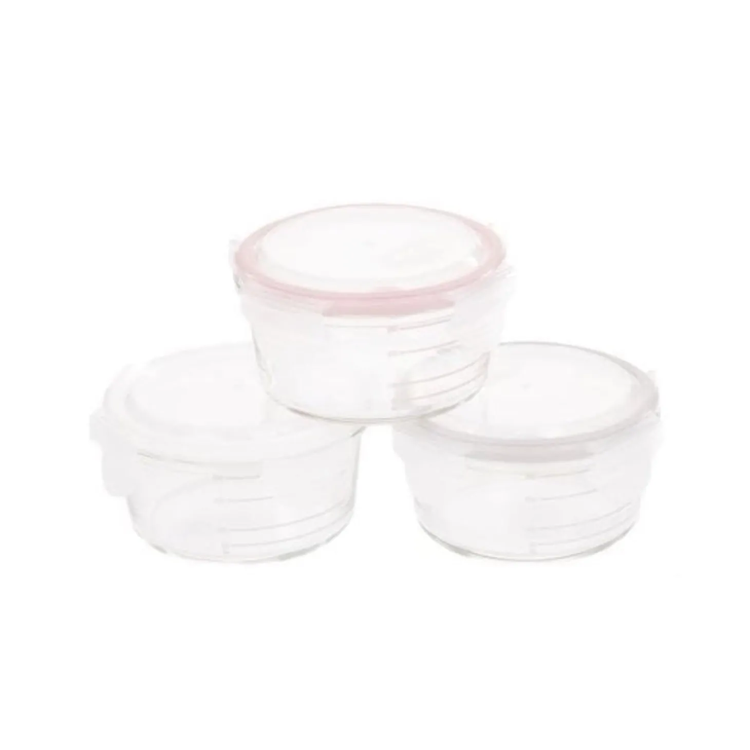 Bo Jungle B-Bols de conservation en verre x3 Blanc Gris Rose 280 ml