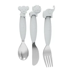 Bo Jungle                    B-Cuillère/fourchette/couteau en silicone    Gris