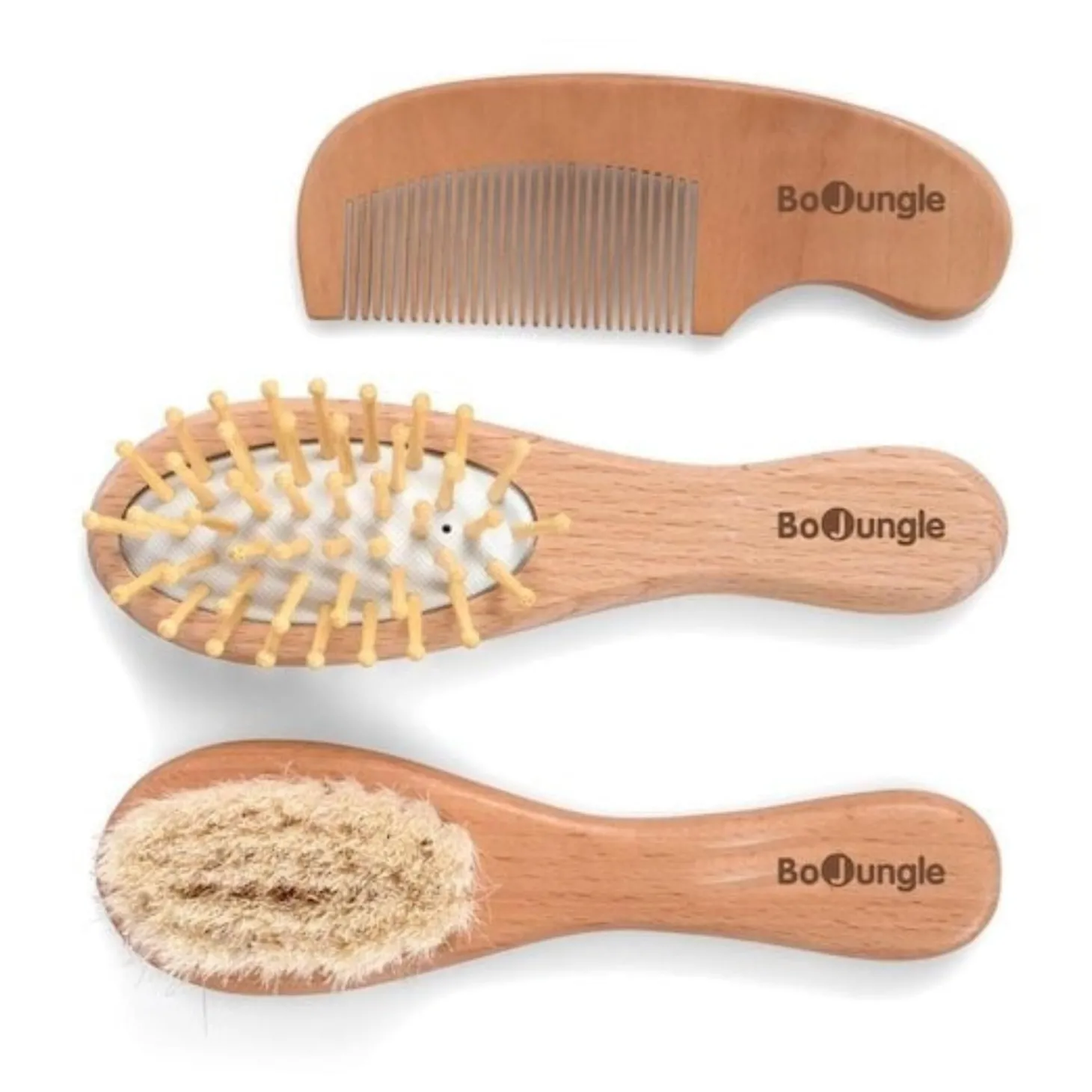 Bo Jungle Brosses de soins pour bébés Bois Naturel