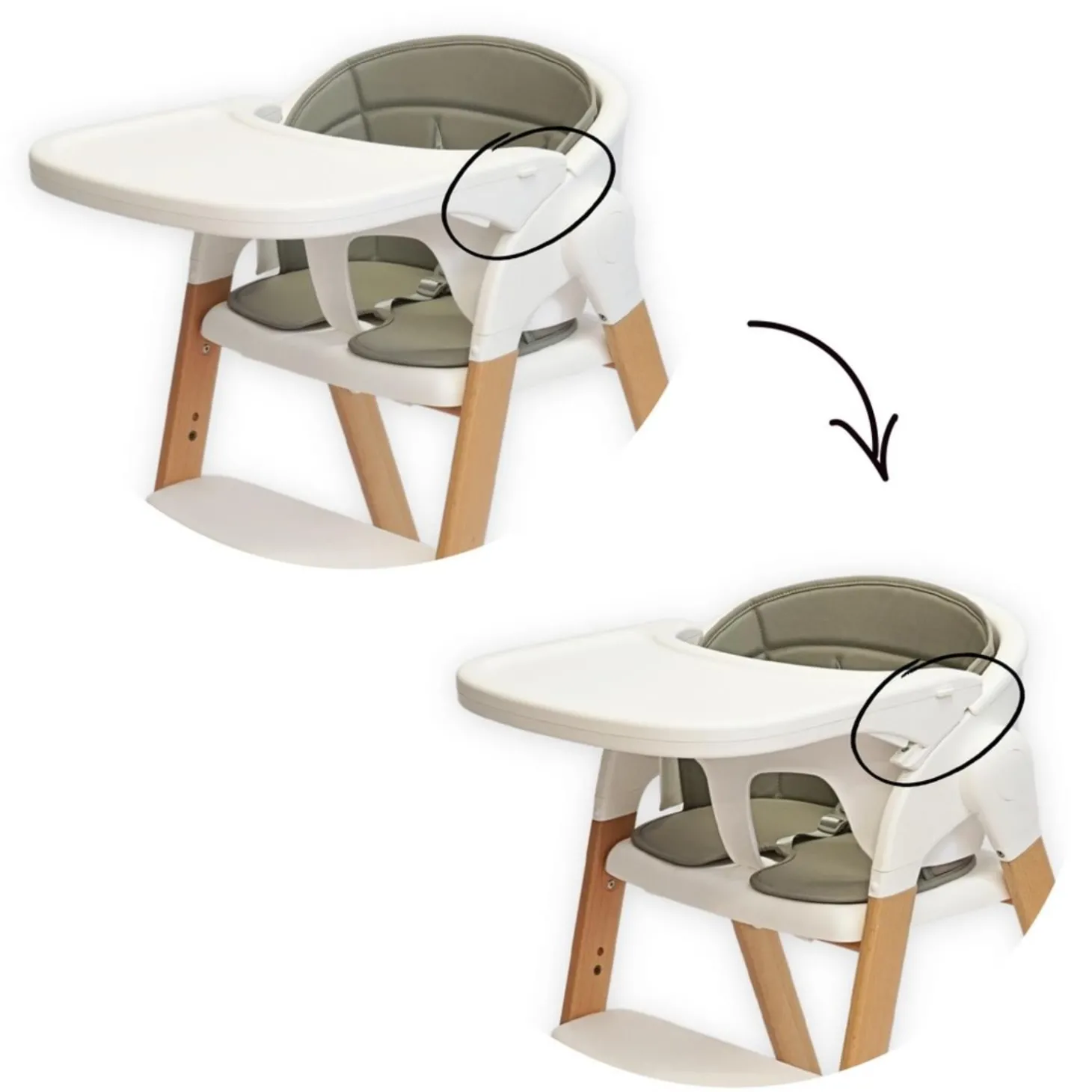 Bo Jungle Chaise Haute Grow with me Pure White